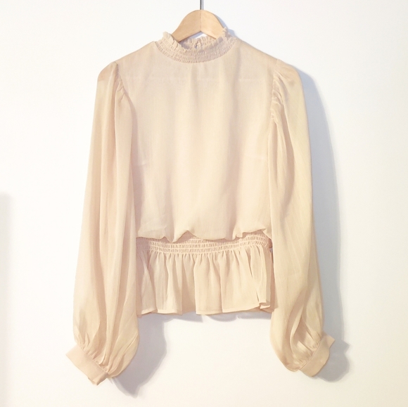 Flying Tomato Tops - A. Calin By Flying Tomato Boho Sheer Peplum Blouse